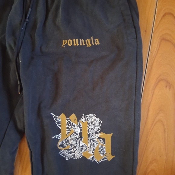 YoungLA navy sweatpants with gold accents Size S #sweatpants #loungewear - Picture 2 of 11